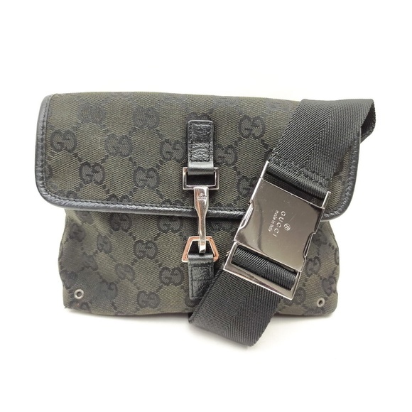 Gucci Handbags - Gucci Belt Bag Black Logo Canvas